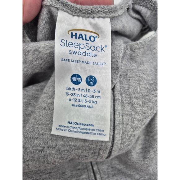 Halo Baby's Size 0-3 Months Zip Front SleepSack Swaddles Gray Heather - Picture 3 of 6
